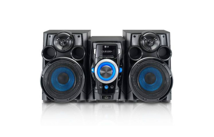 Vista frontal de Minicomponente de 220W potencia con Reproducción MP3, USB, Ecualización Auto, Regueton & Merengue RAD226B