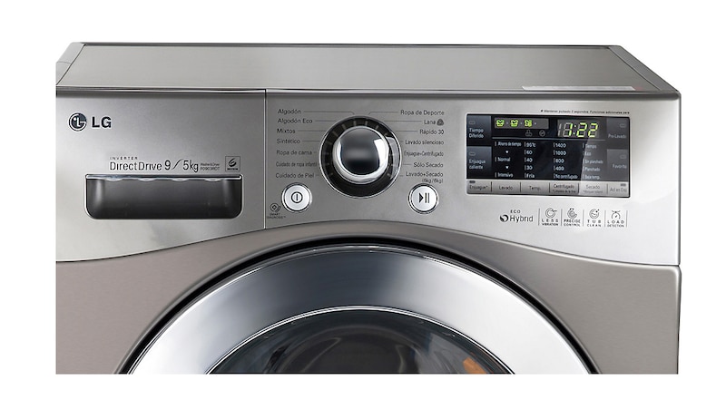 LG Lavadora de 9 Kg y Secadora de 5 Kg con tecnología 6Motion DD, F0903RDT