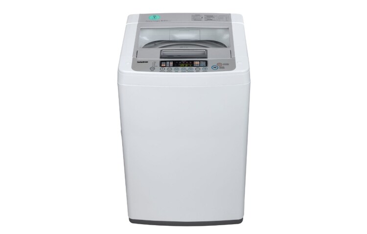 Vista frontal de ¡Disfruta del Mejor Lavado y gran comodidad con las lavadoras LG! Tecnología y diseño que dará a tu ropa el mejor cuidado. T8003TPES