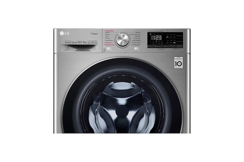 LG Lavadora-Secadora Carga Frontal con Tecnología Steam, motor Inverter Direct Drive y capacidad de 10,5 kilos de Lavado y 6 de Secado., WD10VVC4S6C
