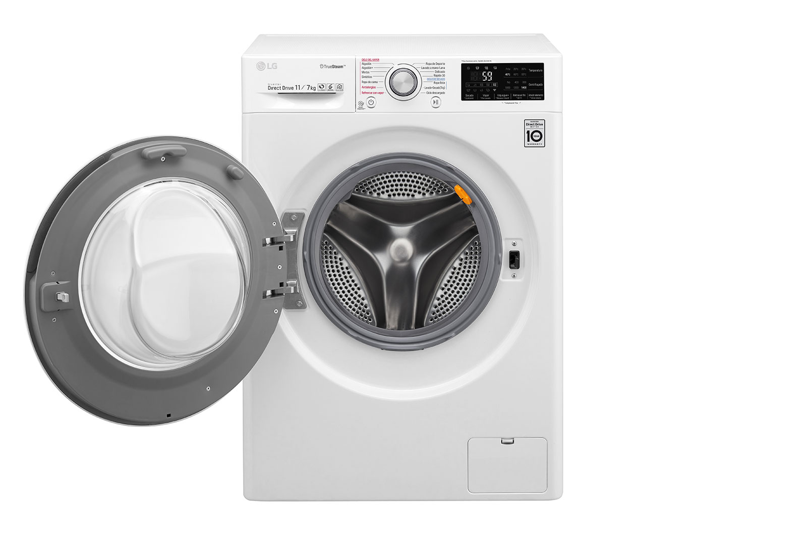LG Lavadora-Secadora Carga Frontal con motor Inverter Direct Drive y capacidad total de 11 kilos de Lavado y 7 kilos de Secado, WD11WB4S6