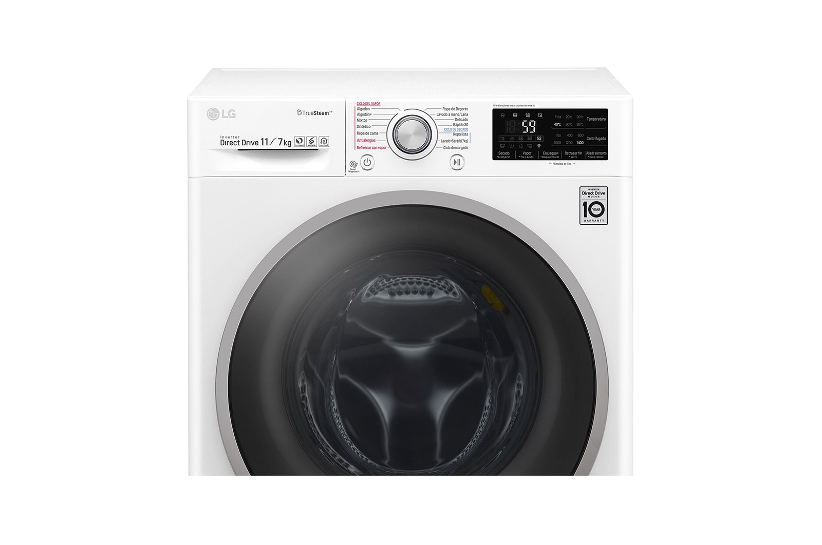 LG Lavadora-Secadora Carga Frontal con motor Inverter Direct Drive y capacidad total de 11 kilos de Lavado y 7 kilos de Secado, WD11WB4S6