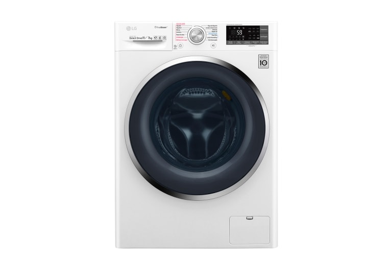 Vista frontal de Lavadora – Secadora Carga Frontal con Motor Inverter Direct Drive y Capacidad Total de 11 kilos de lavado y 7 kilos de secado. WD11WBS6
