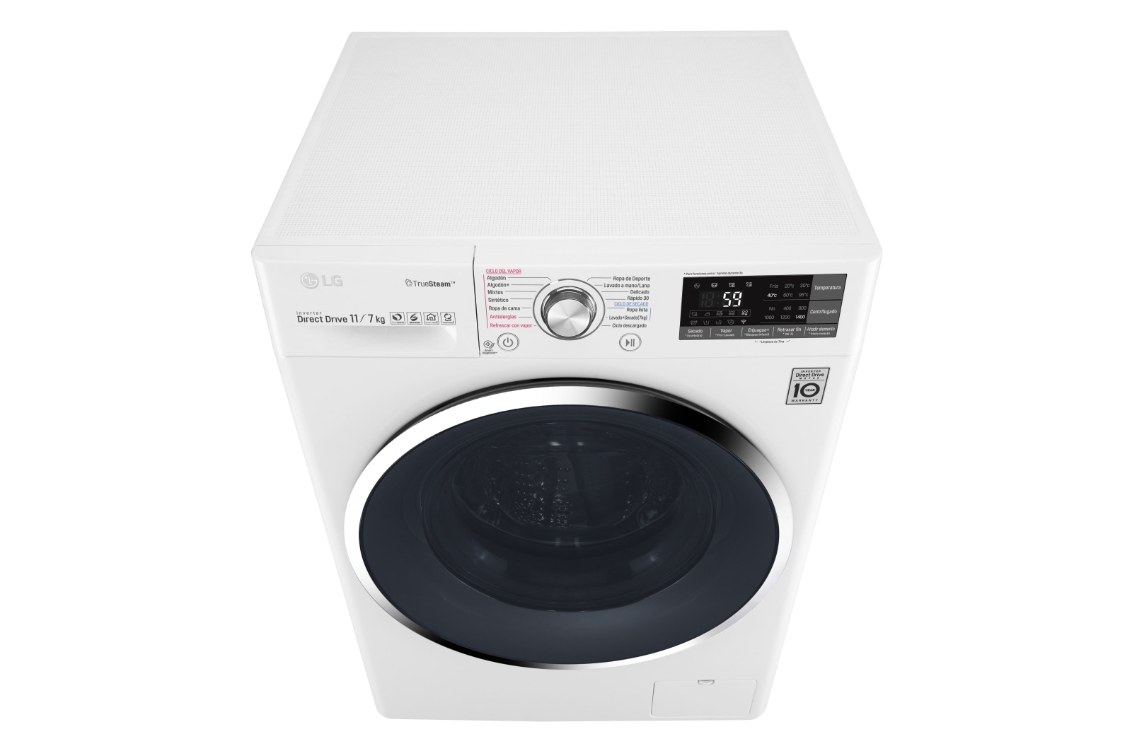 LG Lavadora - Secadora Carga Frontal con motor Inverter Direct Drive y capacidad total de 11 kilos de Lavado y 7 kilos de Secado, WD11WBS6D