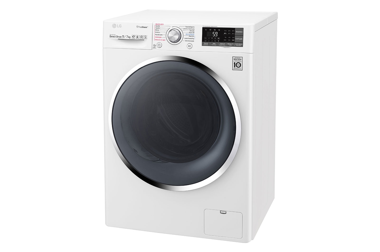 LG Lavadora - Secadora Carga Frontal con motor Inverter Direct Drive y capacidad total de 11 kilos de Lavado y 7 kilos de Secado, WD11WBS6D