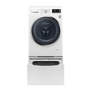 Vista frontal de LG TWINWash™ Lavadora (11Kg) Secadora (7Kg) con Motor Inverter Direct Drive y Mini Lavadora (2Kg) con Motor Slim Inverter Direct Drive WD11WBS6DTW