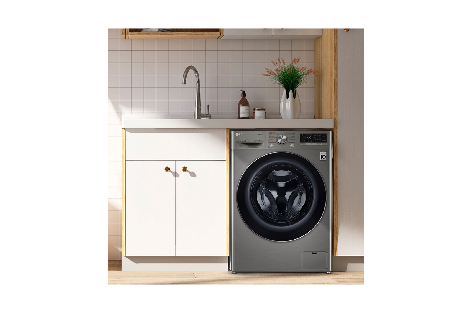 LG Lavadora Secadora 12Kg/7Kg con AIDD™, WD12VVC4S6C