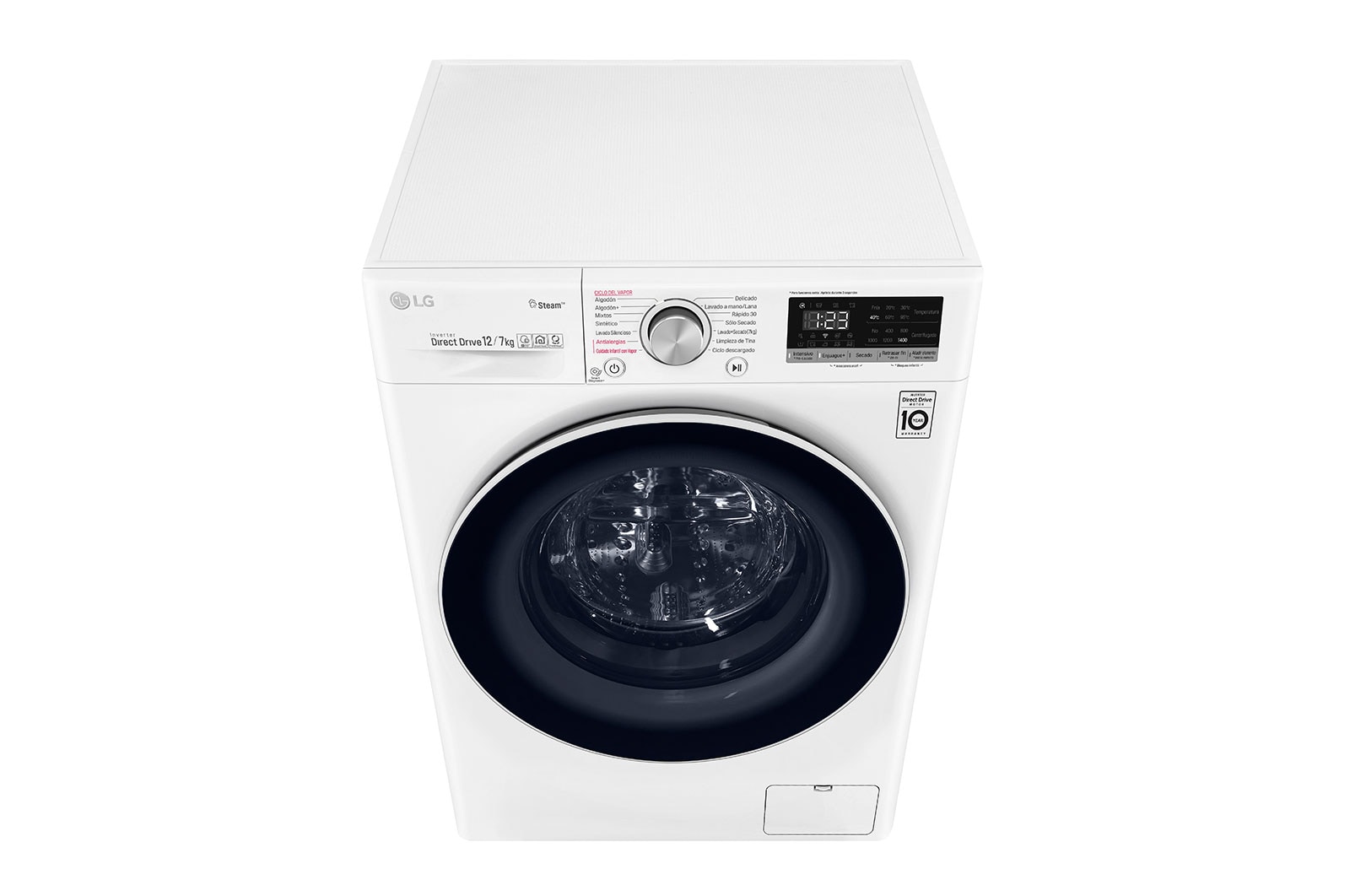 LG Lavadora-Secadora Carga Frontal con Tecnología Steam, motor Inverter Direct Drive y capacidad de 12 kilos de Lavado y 7 de Secado-ThinQ AI, WD12WVC4S6