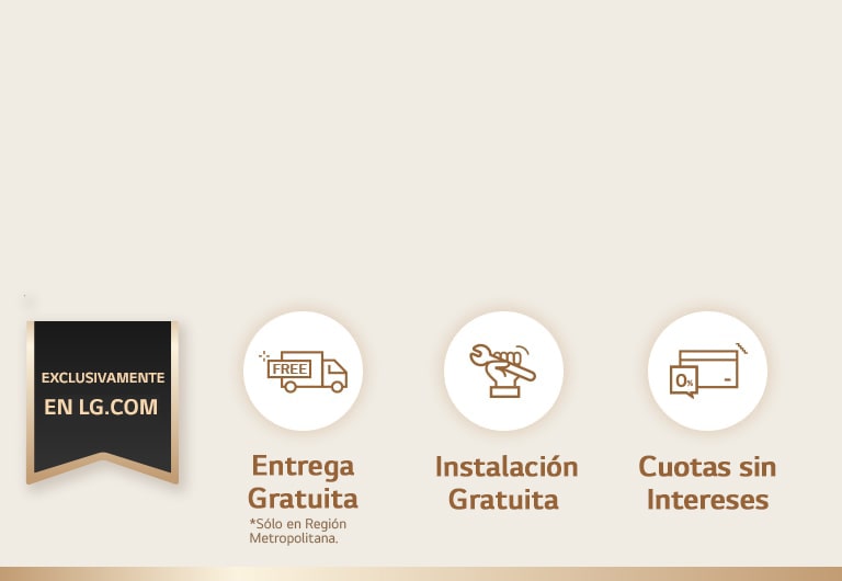 Íconos de entrega gratuita, instalación gratuita y cuotas sin intereses