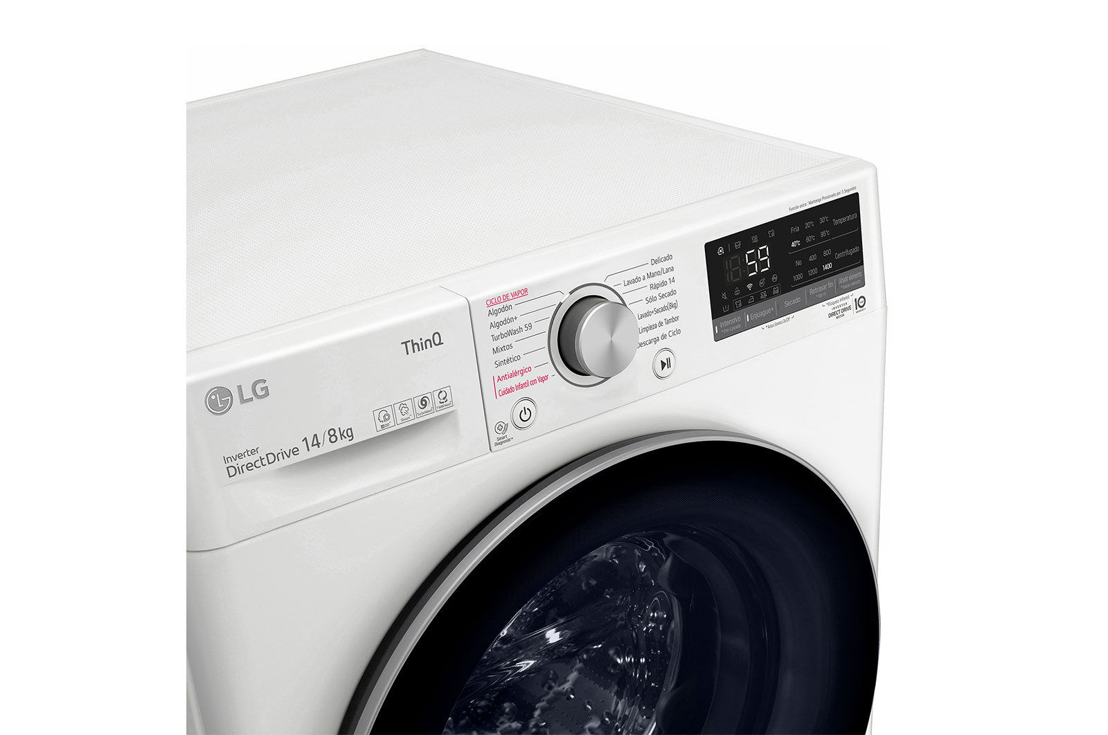 LG Lavadora Secadora 14Kg/8Kg con AIDD™, WD14WVC4S6