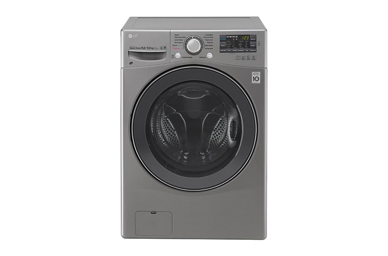 Vista frontal de Lavadora – Secadora Carga Frontal con Motor Inverter Direct Drive y Capacidad Total de 15 kilos de lavado y 8 kilos de secado WD15DG6