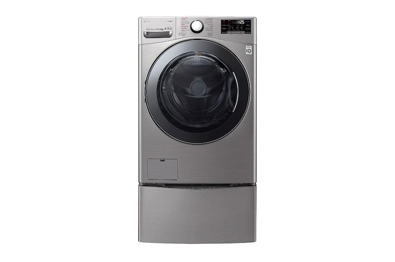 Vista frontal de LG TWINwash Lavadora (20 KG) Secadora (12 KG) con motor Inverter Direct Drive y Mini lavadora de (3,5 Kg) con motor Slim Inverter Direct Drive WD20VV2S6TW