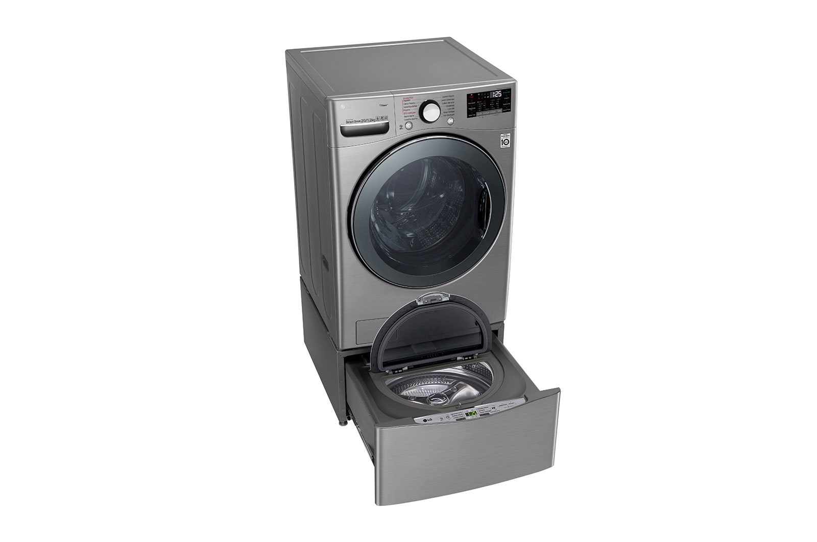 LG TWINwash Lavadora (20 KG) Secadora (12 KG) con motor Inverter Direct Drive y Mini lavadora de (3,5 Kg) con motor Slim Inverter Direct Drive, WD20VV2S6TW