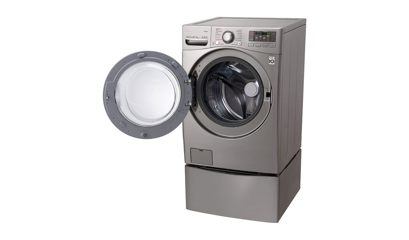 LG TWINWash™ Lavadora (20Kg) Secadora (11Kg) con motor Inverter Direct Drive y Mini lavadora (3,5Kg) motor Slim Inverter Direct Drive, WD20VVS6TW