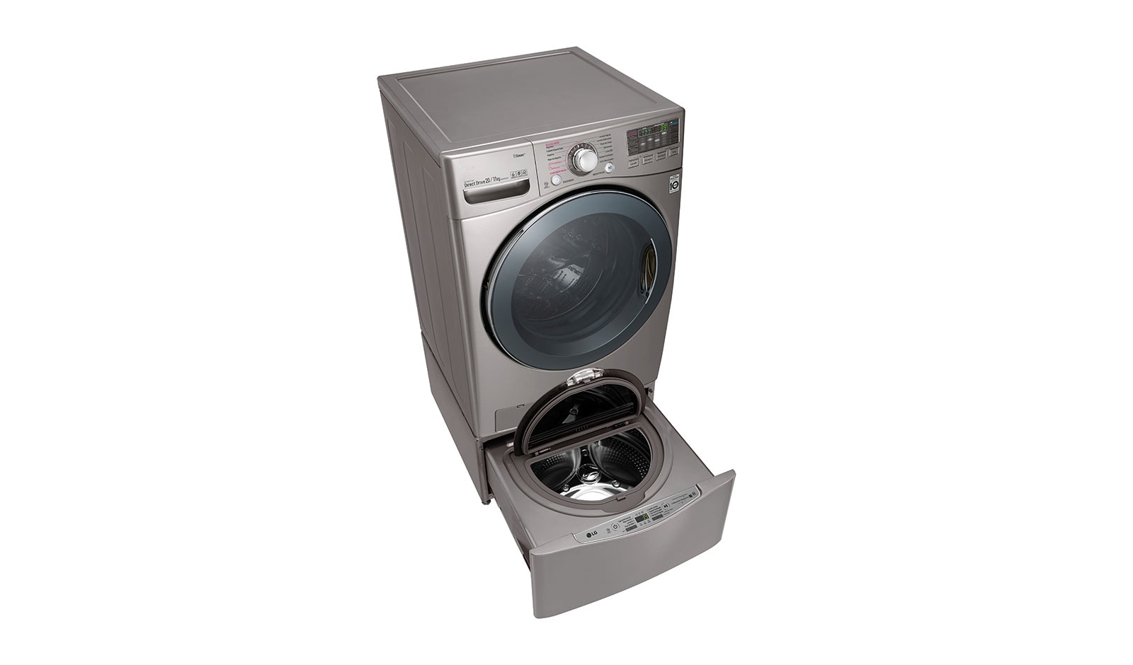 LG TWINWash™ Lavadora (20Kg) Secadora (11Kg) con motor Inverter Direct Drive y Mini lavadora (3,5Kg) motor Slim Inverter Direct Drive, WD20VVS6TW