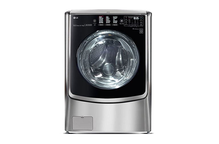 Vista frontal de Lavadora-Secadora LG Carga Frontal con capacidad de 22 KG de lavado y 13 KG de Secado con Tecnología Steam, TurboWash y ThinQ  WD22VTS6