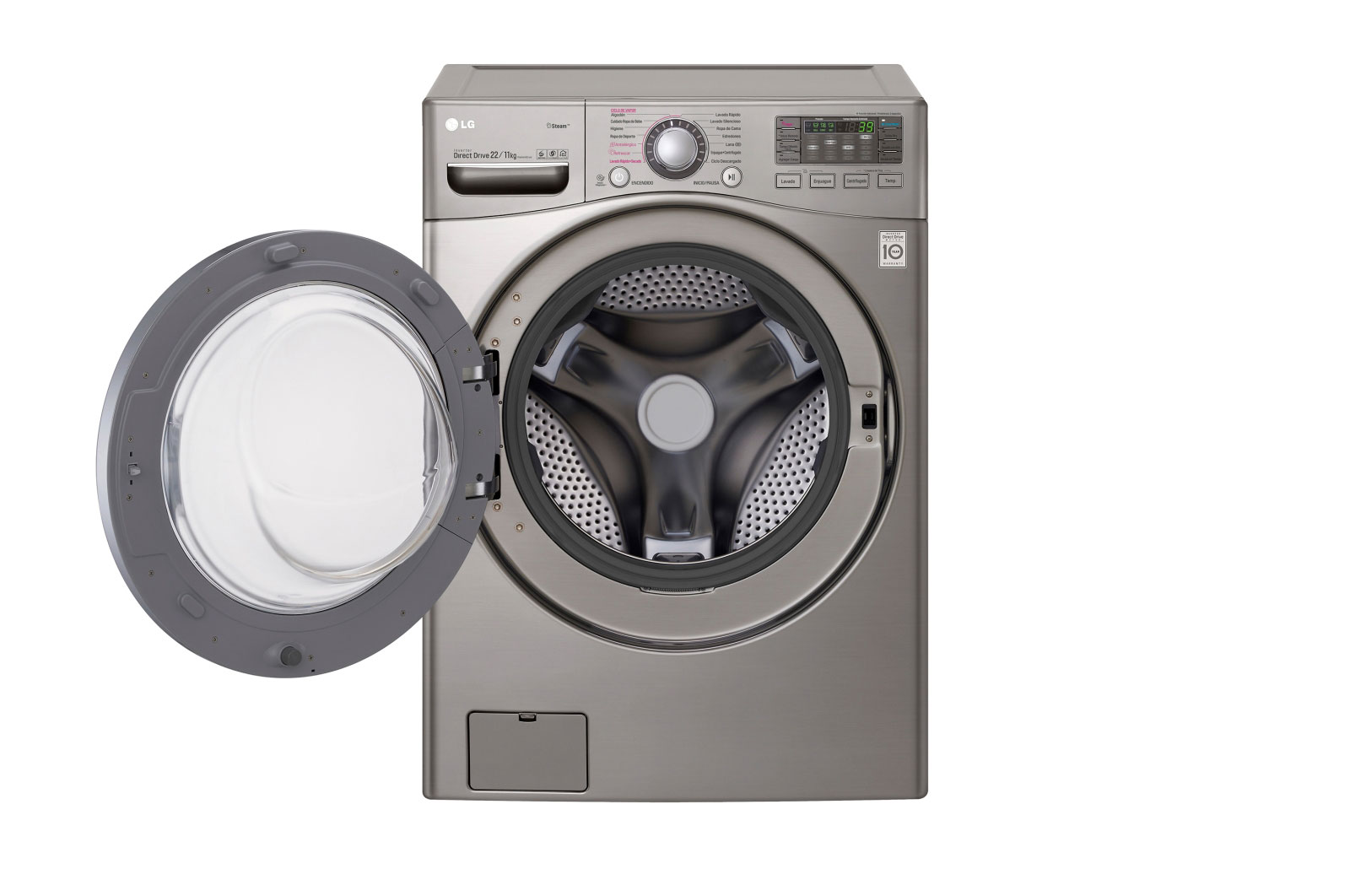 LG Lavadora – Secadora Carga Frontal con Motor Inverter Direct Drive y Capacidad Total de 22 kilos de lavado y 11 kilos de secado., WD22VVS6