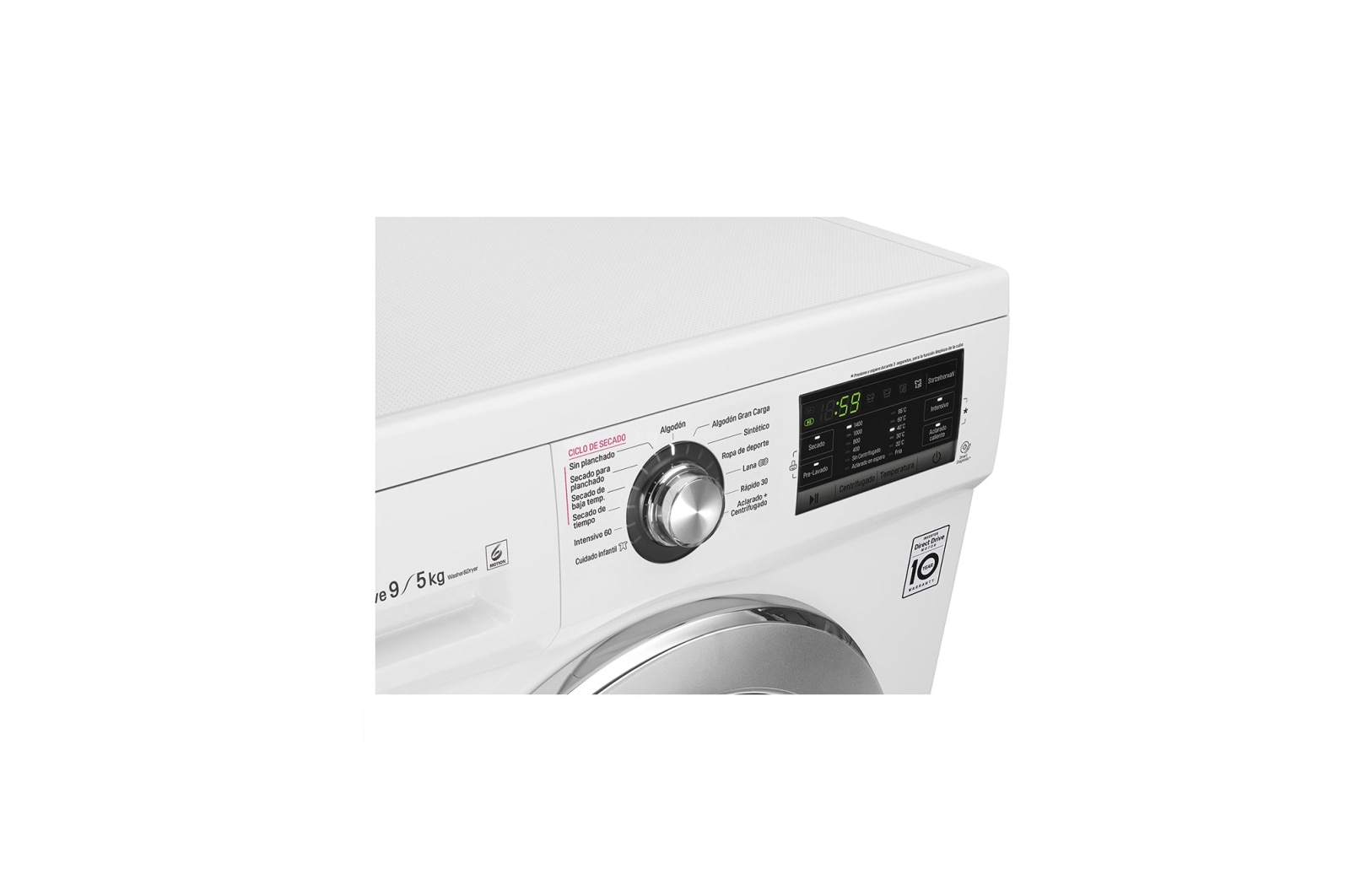 LG Lavadora-Secadora Carga Frontal con motor Inverter Direct Drive y capacidad total de 9 kilos de Lavado y 5 kilos de Secado , WD9WE6