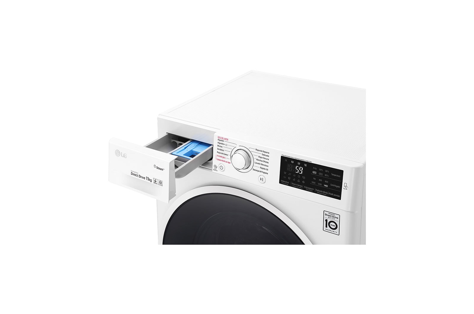 LG Lavadora Carga Frontal con Motor Inverter Direct Drive y Capacidad Total de 11 kilos de lavado., WM11WBS6