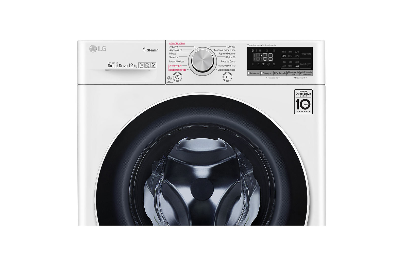 LG Lavadora 12Kg con ThinQ y AIDD™, WM12WVC4S6