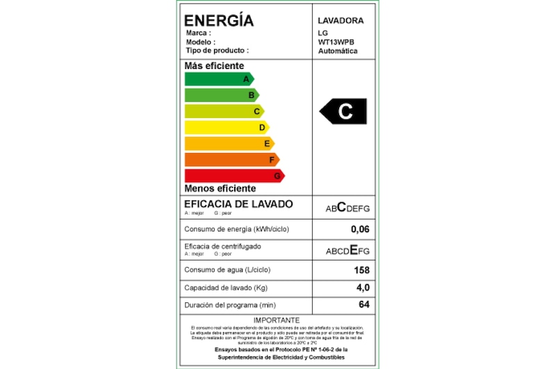 LG Lavadora de Carga Superior con motor Smart Inverter y capacidad total de 13 kilos, WT13WPB