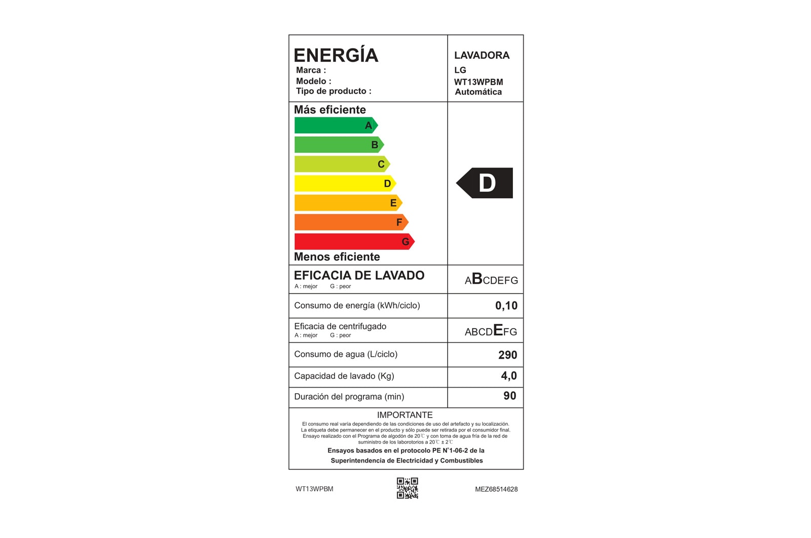 LG Lavadora de Carga Superior con motor Smart Inverter y capacidad total de 13 kilos, WT13WPBM