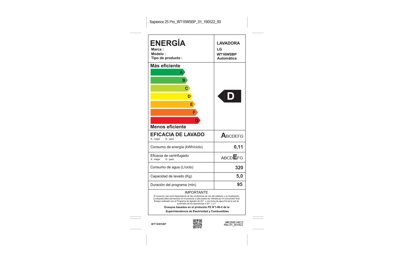 LG  Lavadora de Carga Superior con motor Smart Inverter y capacidad total de 16 kilos, WT16WSBP