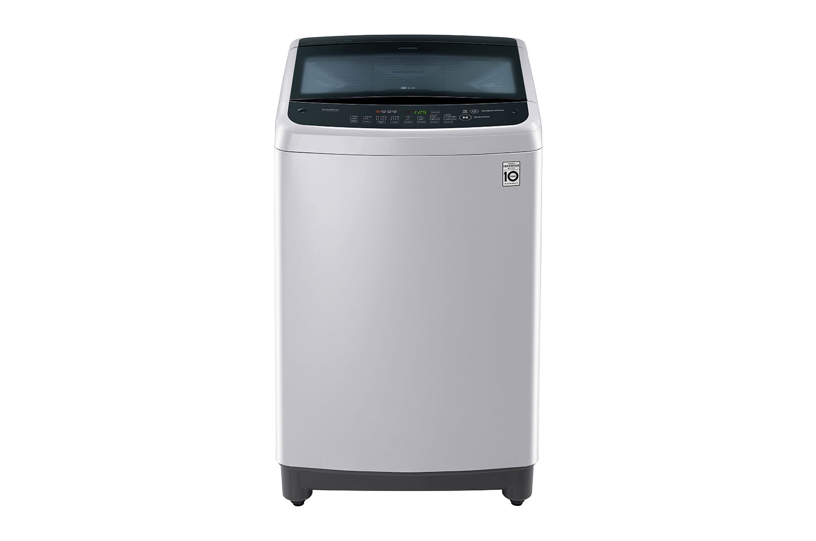 Vista frontal de Lavadora de Carga Superior con motor Smart Inverter y capacidad total de 17 kilos WT17DSBP