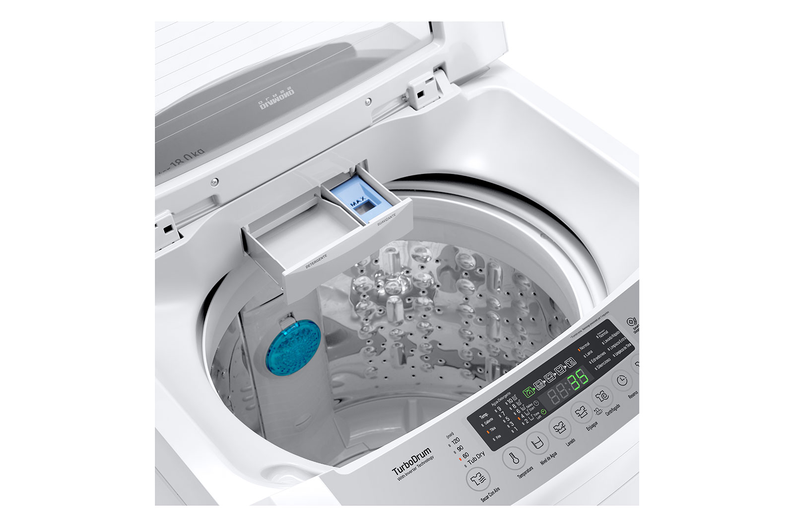 LG Lavadora Carga Superior 18Kg con Smart Motion, WT18WPB