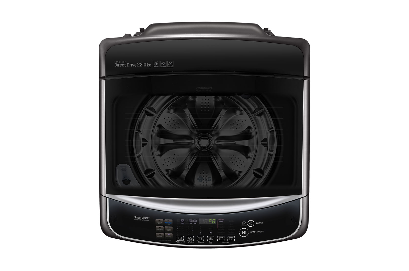 LG Lavadora  TurboWash3D™ con Tecnología Steam y capacidad total de 22 Kilos, WT22BSS6H