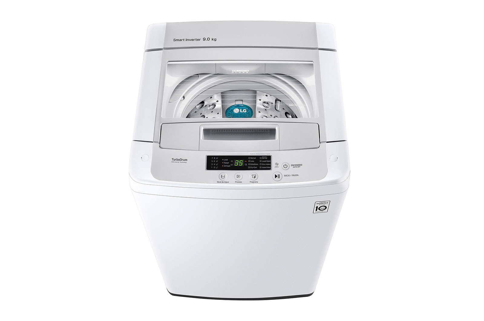 LG Lavadora de Carga Superior con motor Smart Inverter y capacidad total de 9 Kilos, WT9WPB2
