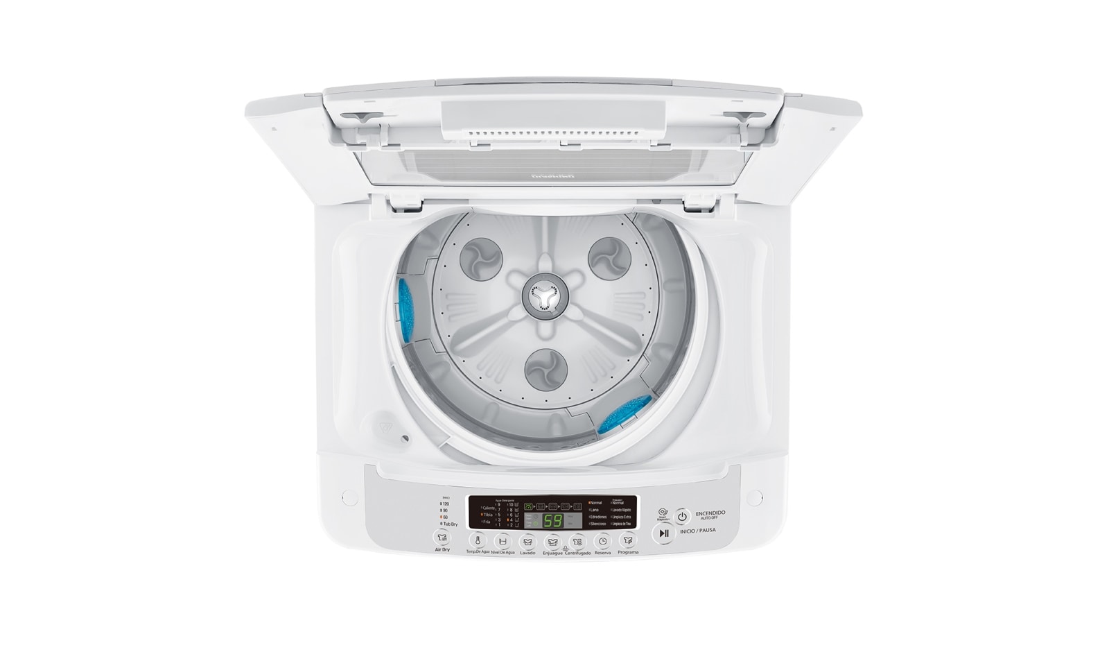 LG Lavadora de Carga Superior con motor Smart Inverter y capacidad total de 9 kilos, WT9WPB