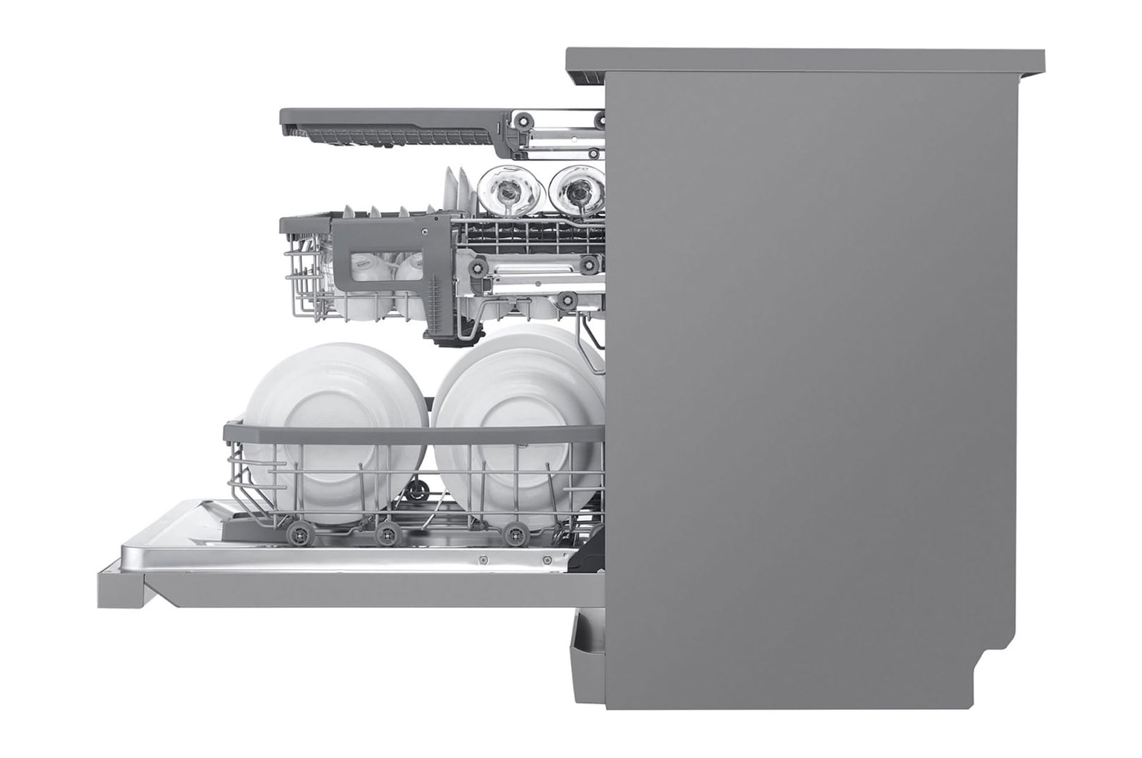 LG Lavavajillas 14 cubiertos con QuadWash™ y AOD, DF425HSS