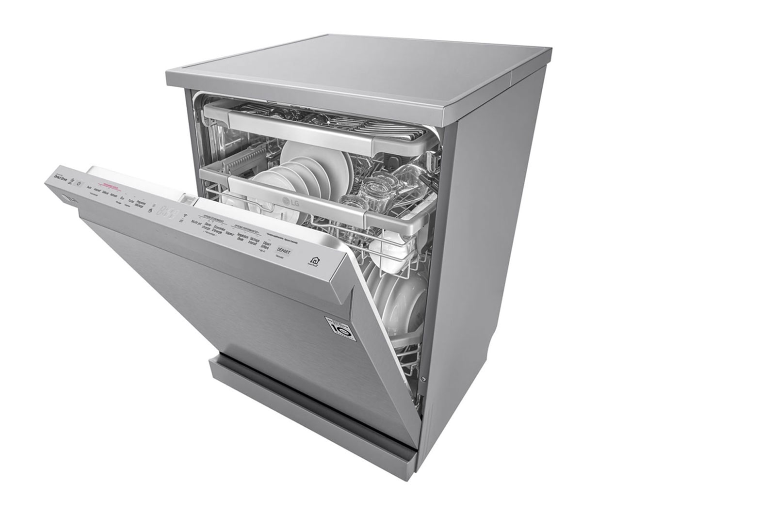 LG Lavavajillas 14 cubiertos con QuadWash™ y AOD, DF425HSS