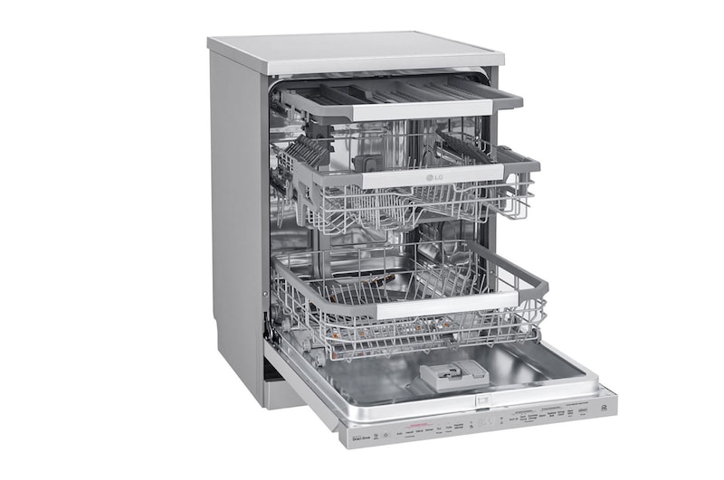 LG Lavavajillas 14 cubiertos con QuadWash™ y AOD, DF425HSS