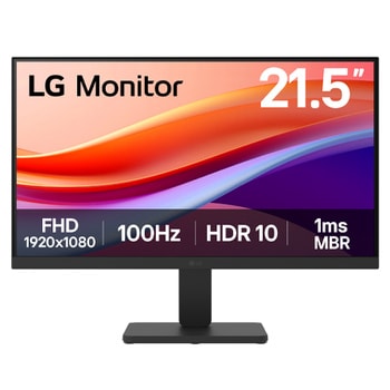 LG Monitor LG de 21,5 pulgadas Full HD 100 Hz con sRGB 99 % (típico), HDR 10 y 1 ms MBR.