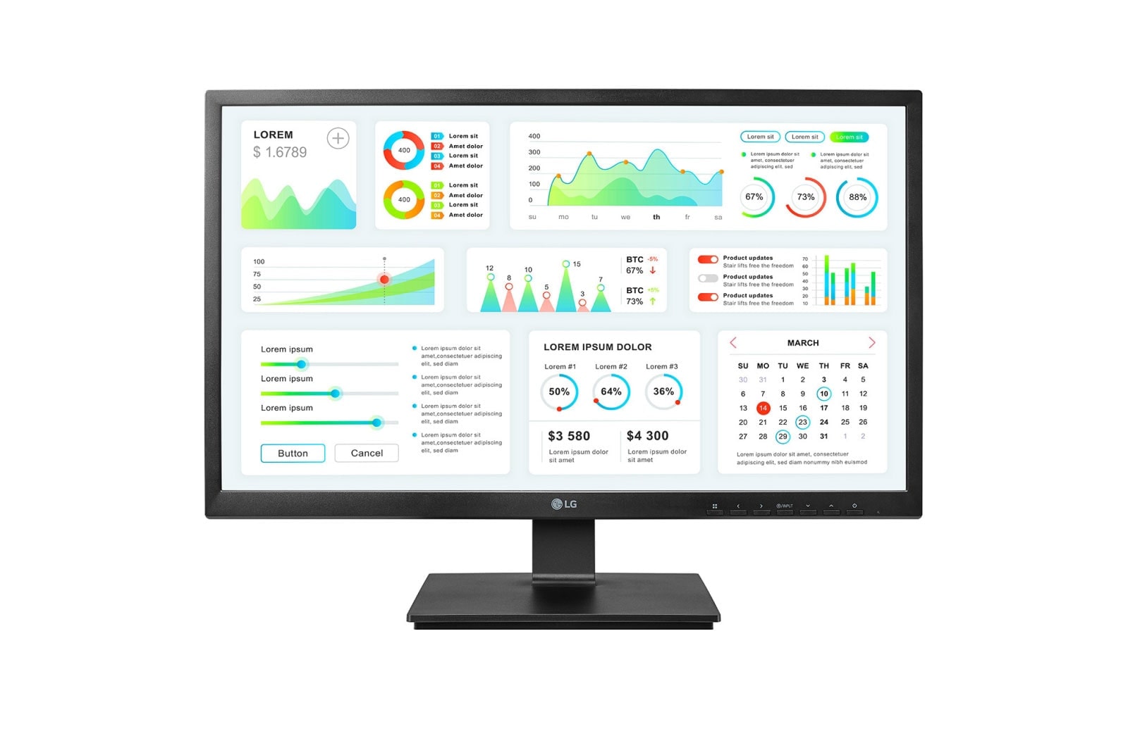Vista frontal de Monitor LG Full HD Todo-en-uno Zero Client 24&#39;&#39; 24CK550Z-BP