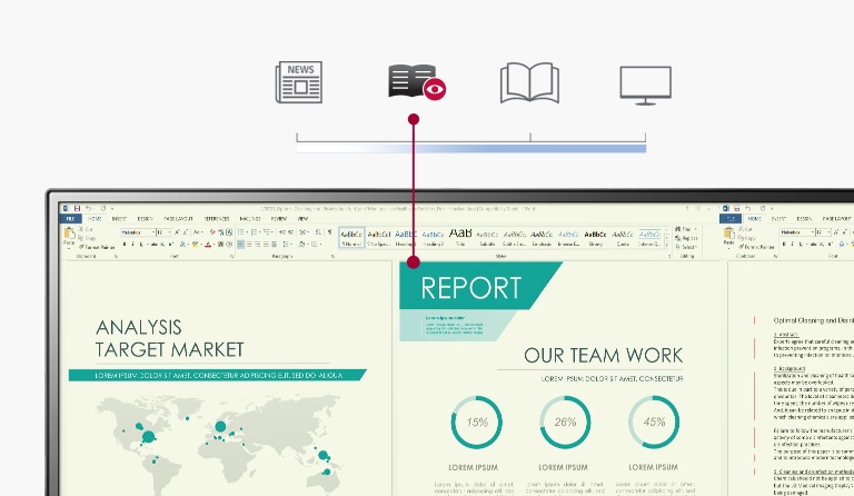Modo lectura - Luz azul reducida, mayor confort visual