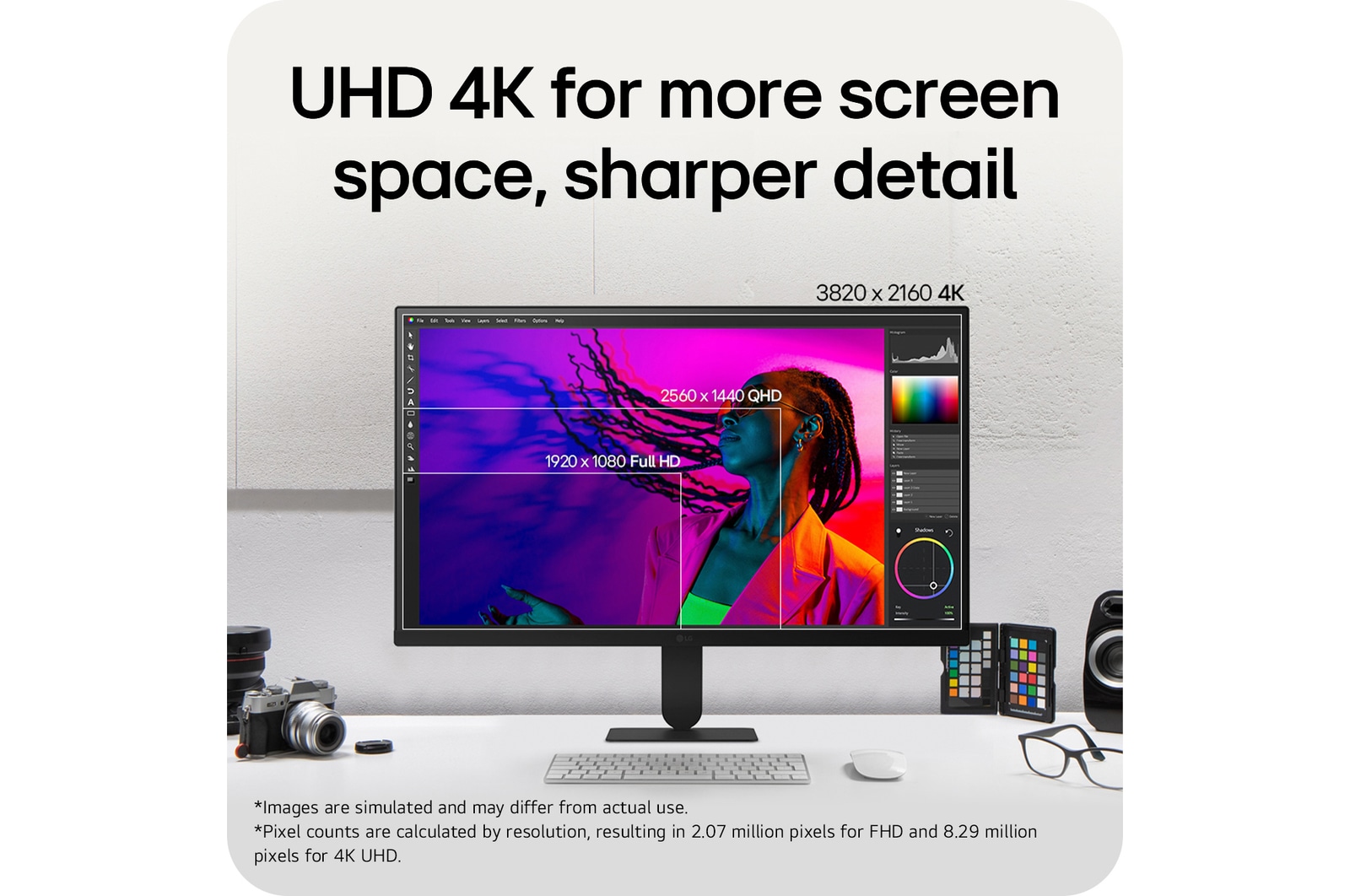 LG UltraFine UHD 4K display showing enhanced clarity and expanded screen space