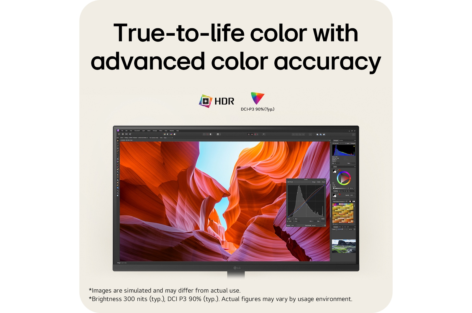 LG UltraFine display presenting accurate and vibrant color reproduction