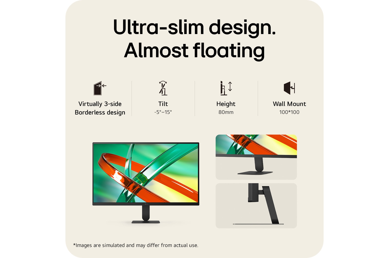 Close-up of LG UltraFine monitor ports including multiple connectivity options