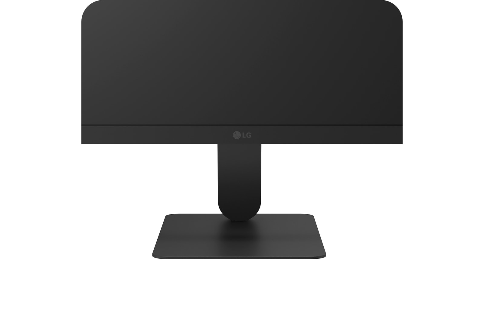 Close-up of LG UltraFine monitor stand showing stable and minimal structure