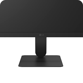 Close-up of LG UltraFine monitor stand showing stable and minimal structure 