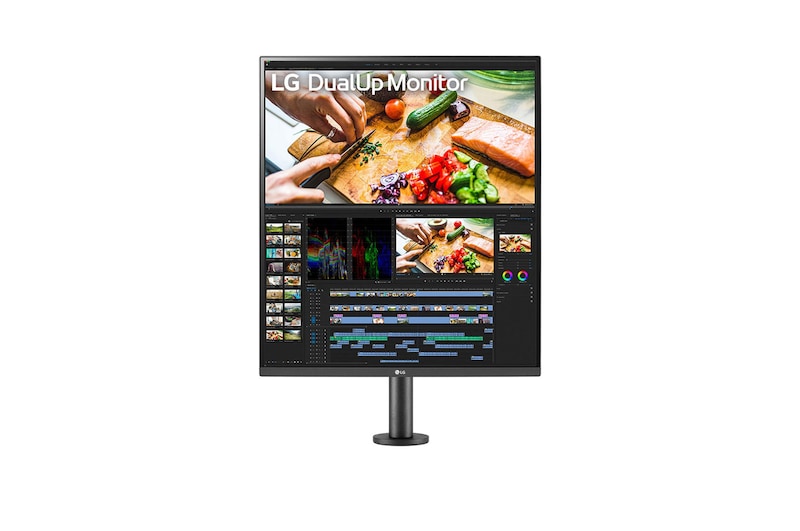 front view with the monitor arm on the center