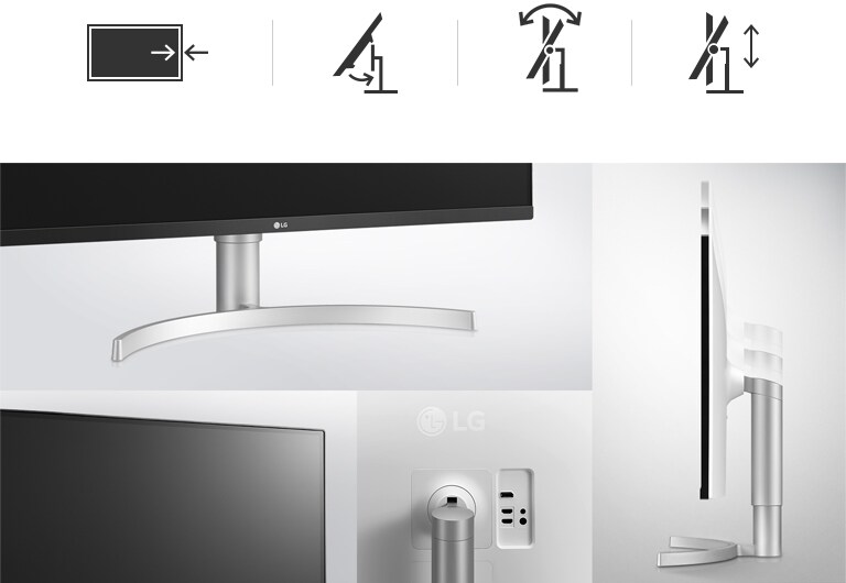 Ajuste de altura e inclinación, soporte de un solo clic y diseño de 3 lados casi sin bordes