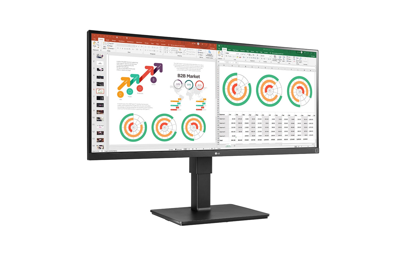 LG 34'' UltraWide™ QHD(3440x1440) IPS Monitor , 34BN770-B
