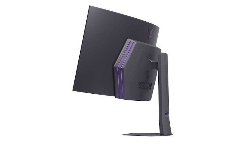 side view of a tilted monitor