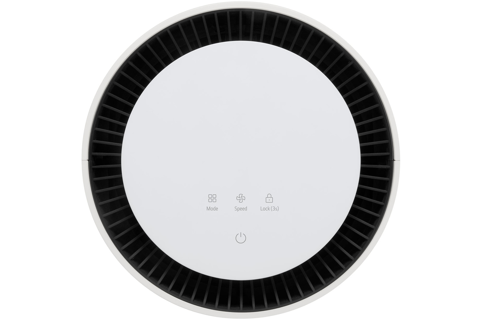 Close-up of LG air purifier's top display