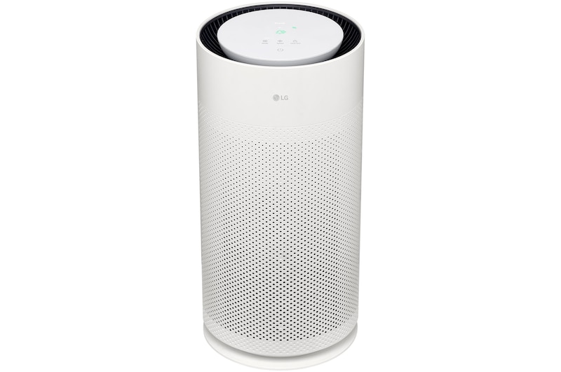 Front view of LG air purifier with touch controls