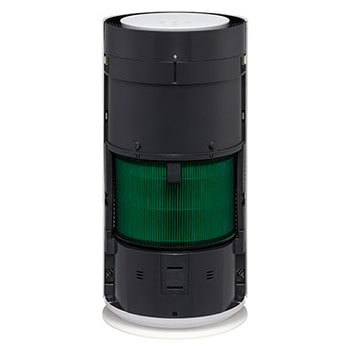 Front view of LG air purifier with visible internal filters